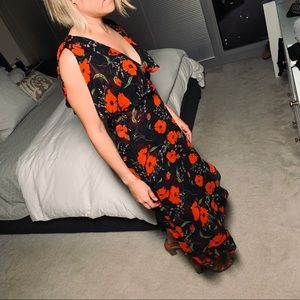 NWT Kimchi Blue flower wrap dress, XS